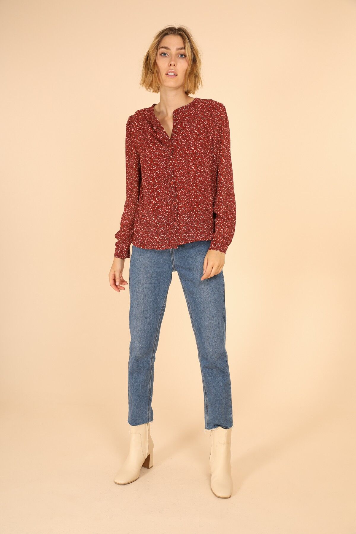 Blouse COLINE bordeaux S/M/L