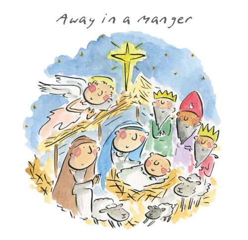 Away in a manger Christmas card