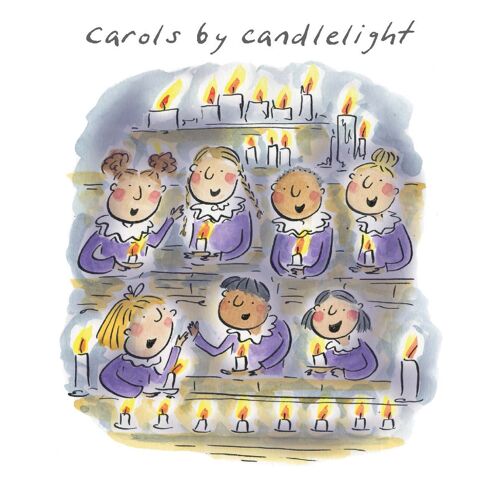 Carols by candlelight Christmas card