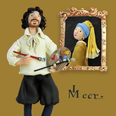 Tarjeta de felicitaciones con temática artística de Vermeer