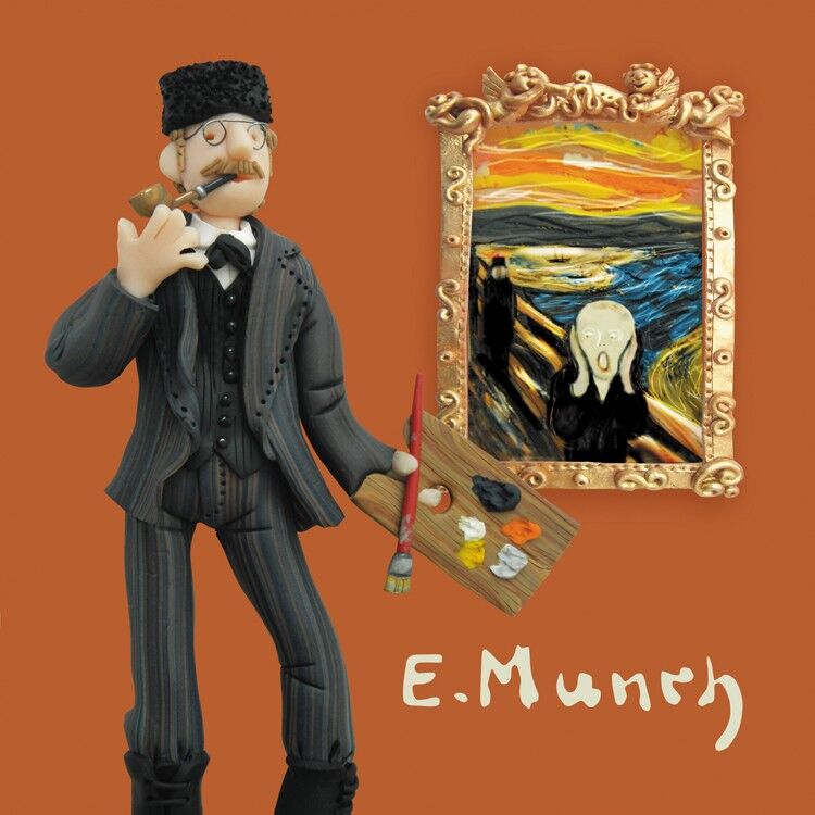 Tarjeta de felicitaciones con temática de arte Munch