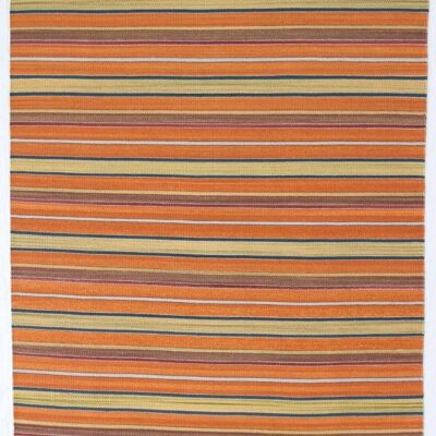 Hazan Kelim Stripes-H Orange Gold 200 x 140 Teppich