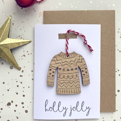 Carte de Noël Holly Jolly