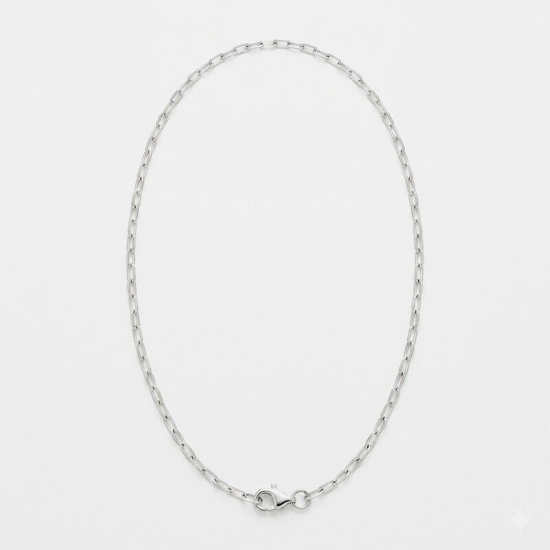 925 Sterling Silver Plated Link Chain, 42 cm