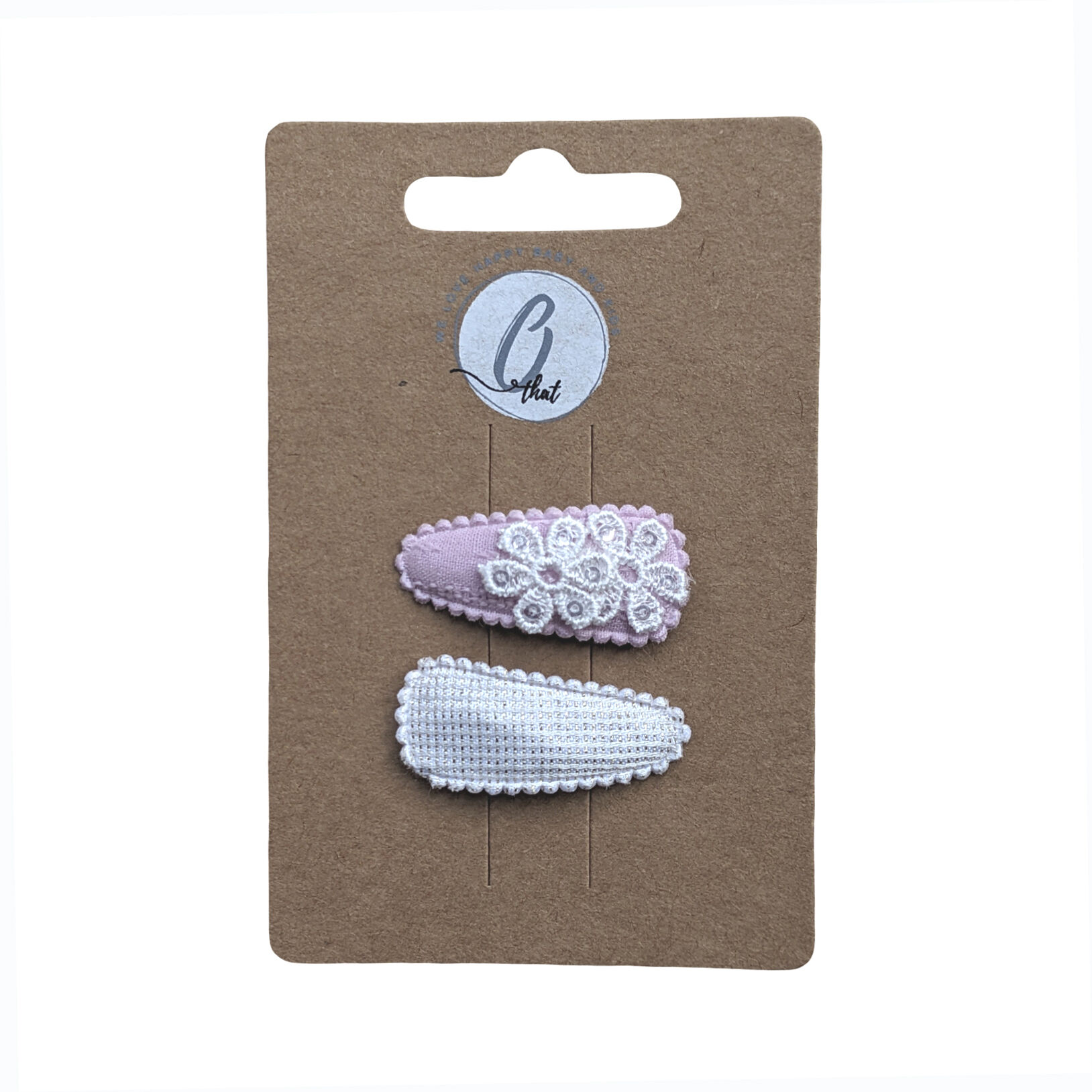 Baby hair clip pink/flower/ivory OK3801 (2)