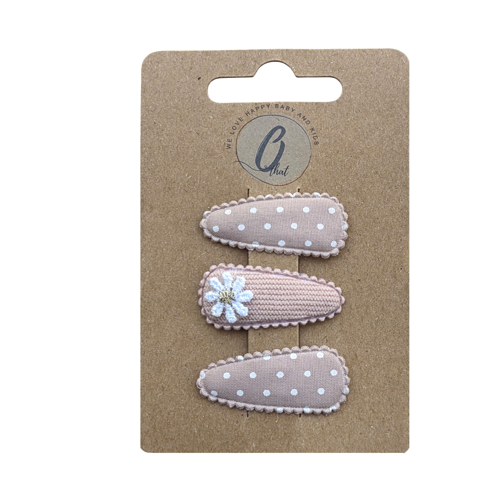 Baby hair clip dot/rib nude OK3771