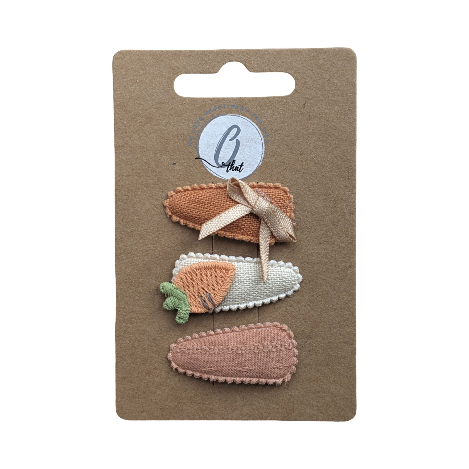 Baby hair clip carrot/rust/bow OK3804