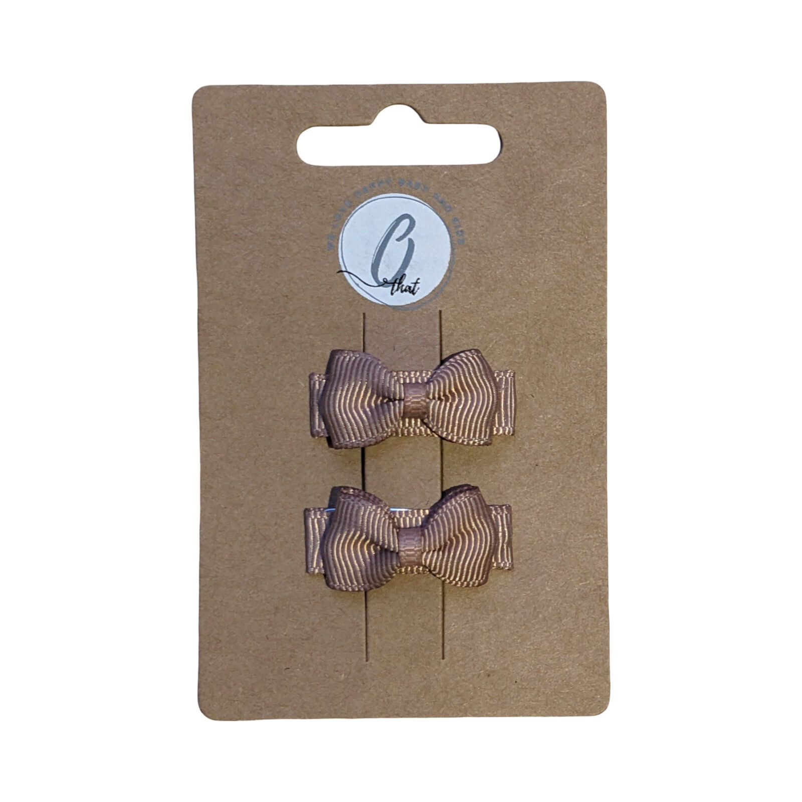 Baby alligator clips bow mini taupe OK3791