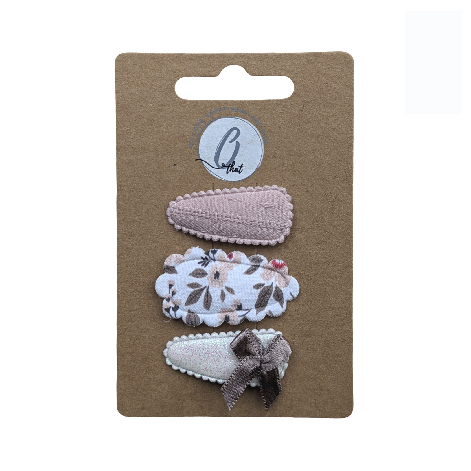 Baby hair clip scalloped/glitter/nude OK3797