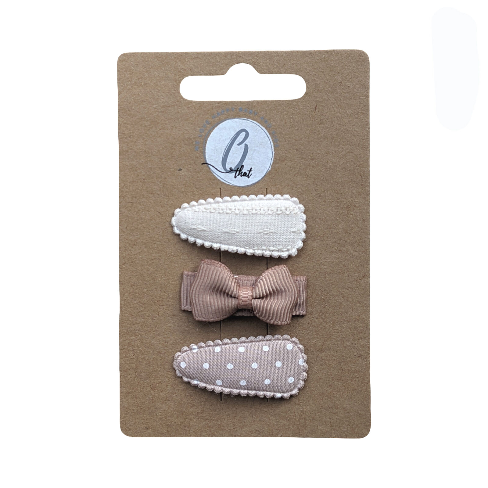 Baby hair clip ivory/bow/bun OK3806