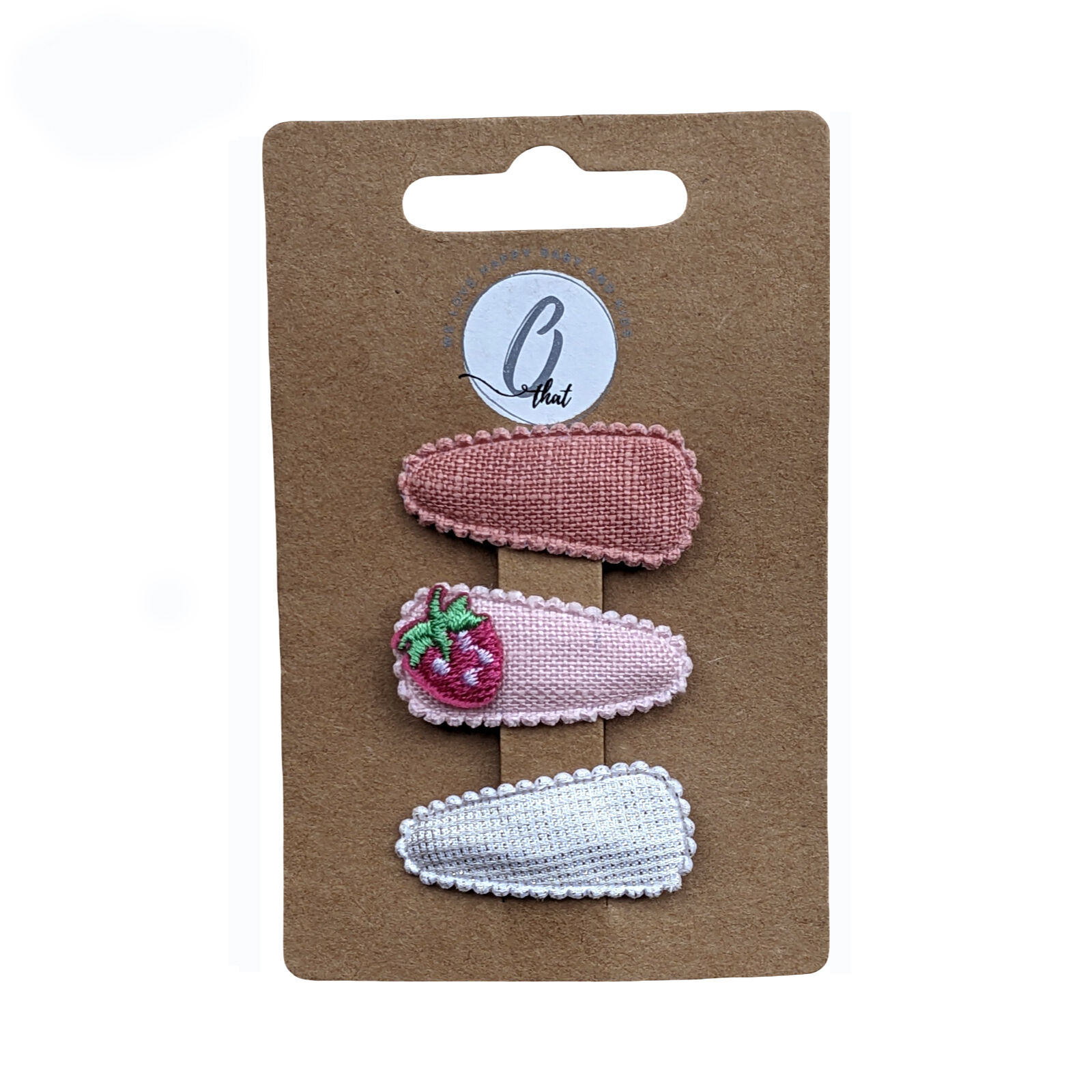 Baby hair clips strawberry/antique pink/silver OK3795