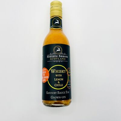 Whisky escocés con salsa salada de limón y chile