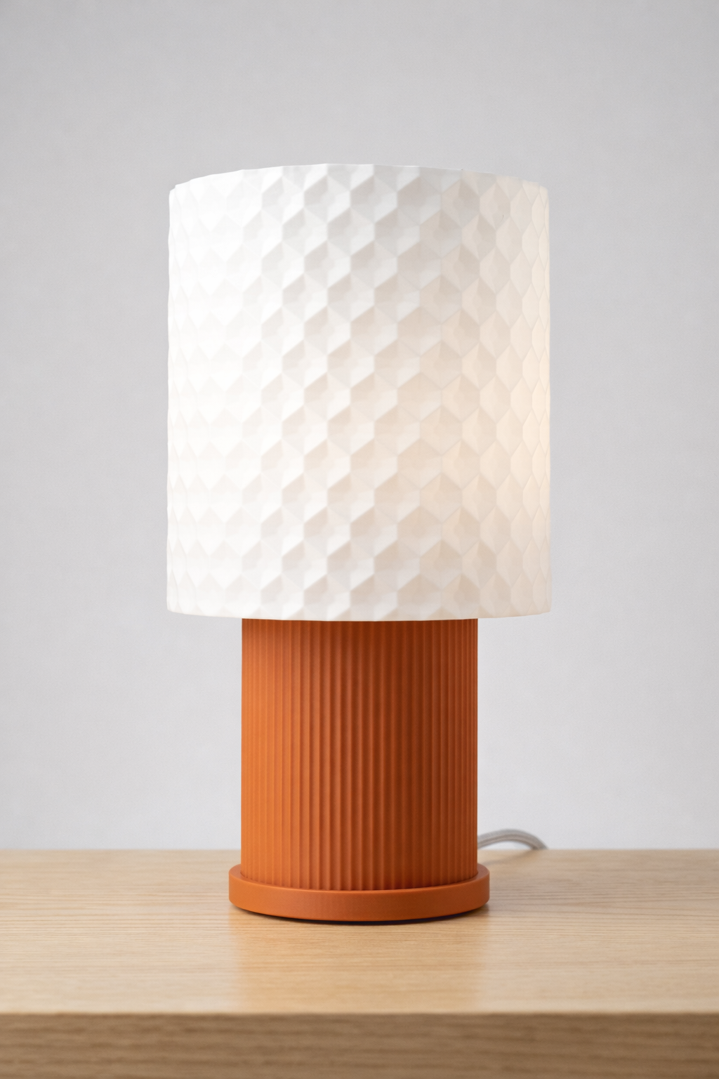 Designer and modular table lamp - Diamond model in terracotta color