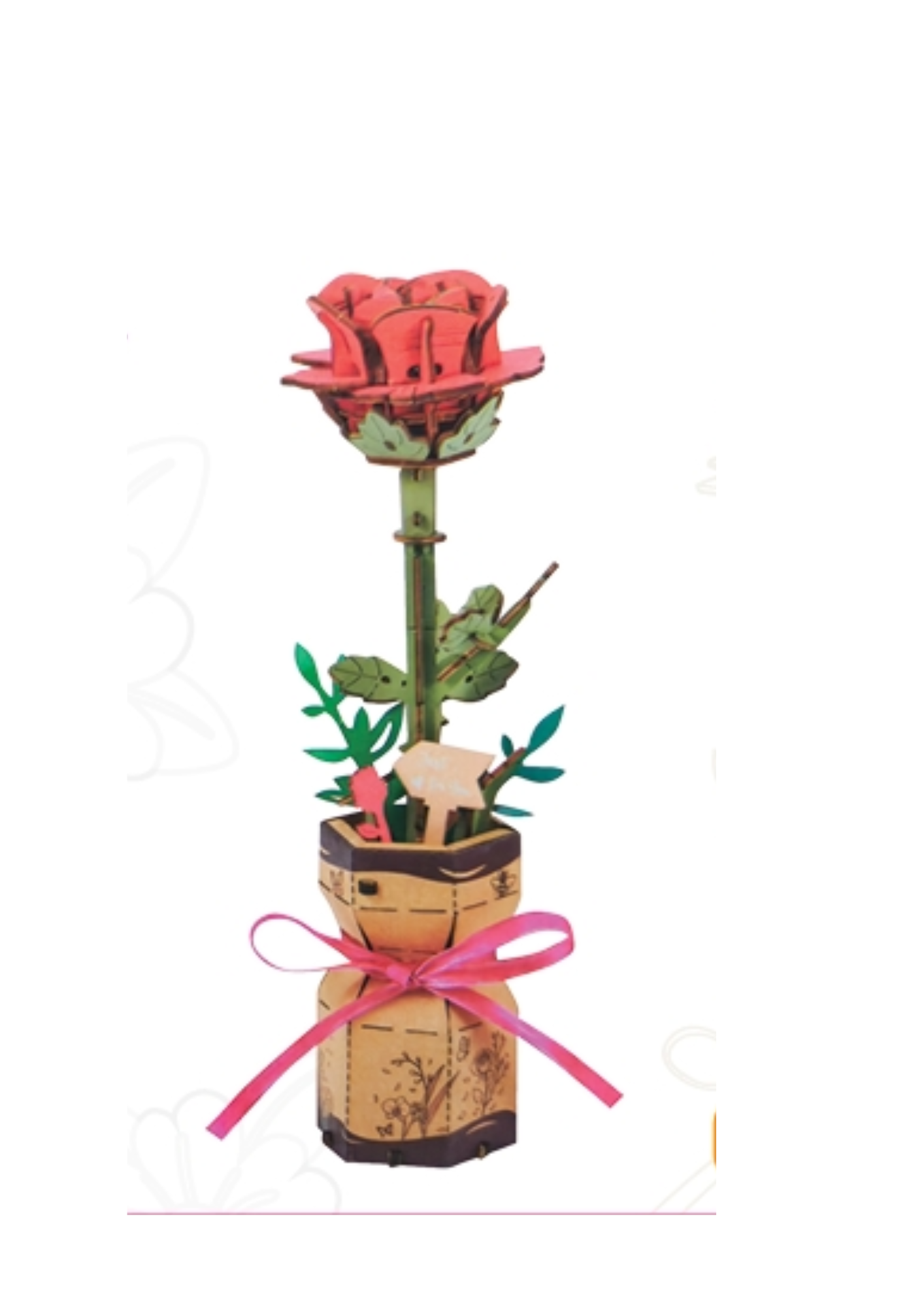 Caja Inspire, Flor 3D, Rosa JM-011, 16,5 x 1 x 24,4 cm