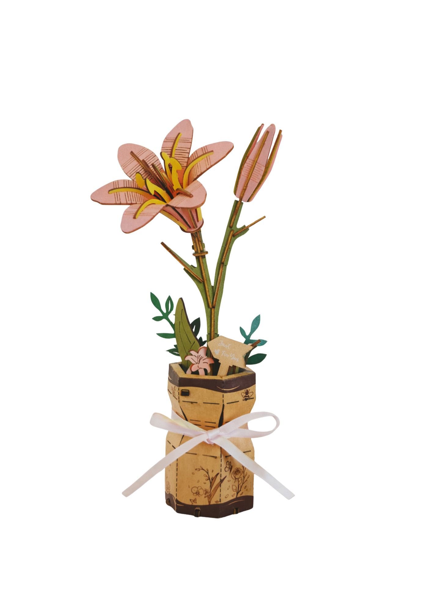 Caja Inspire, Flor 3D, Lirio Rosa, JM-014, 16,5 x 1 x 24,4 cm