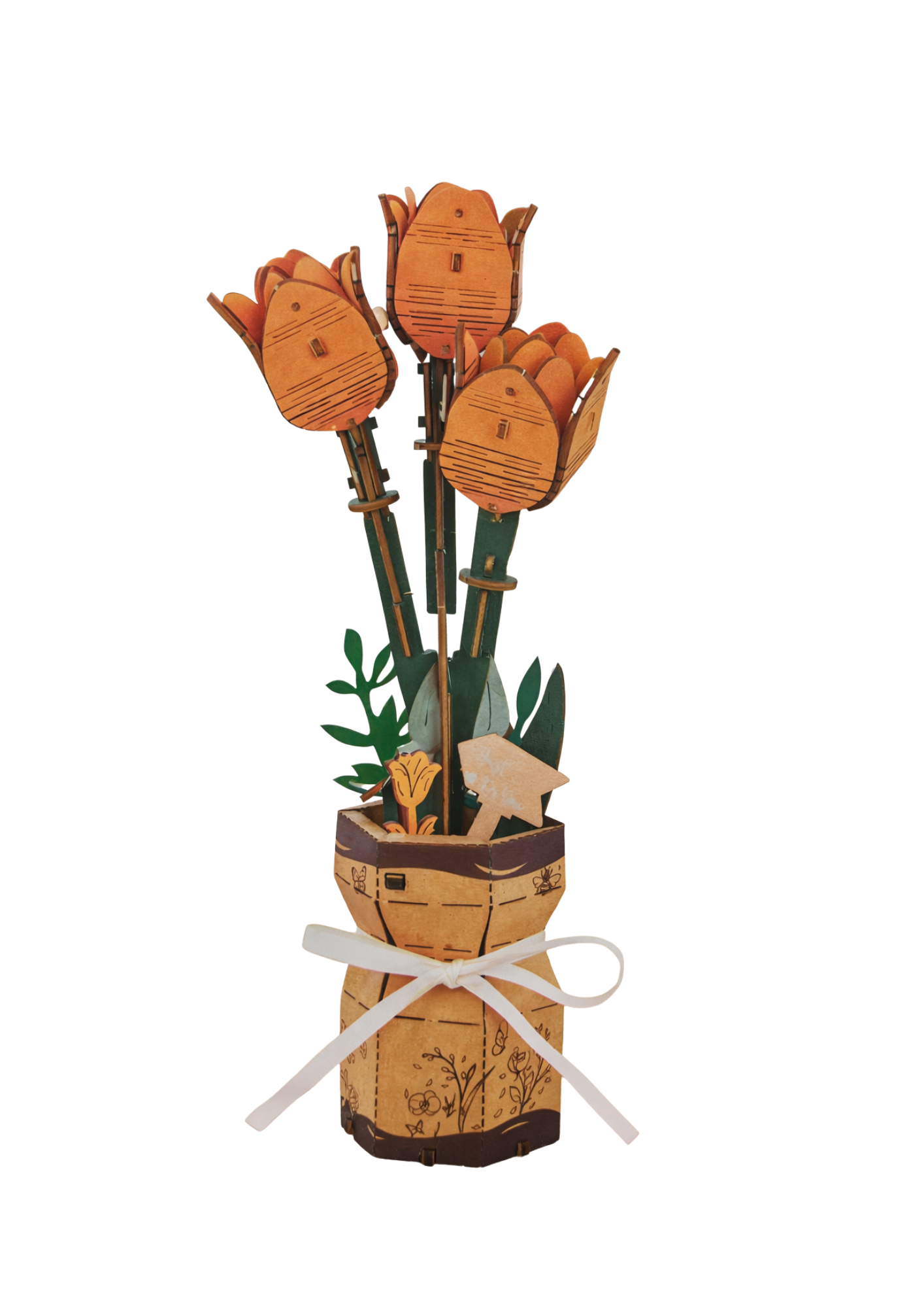 Caja Inspire, Flor 3D, Tulipán Naranja, JM-015, 16,5 x 1 x 24,4 cm