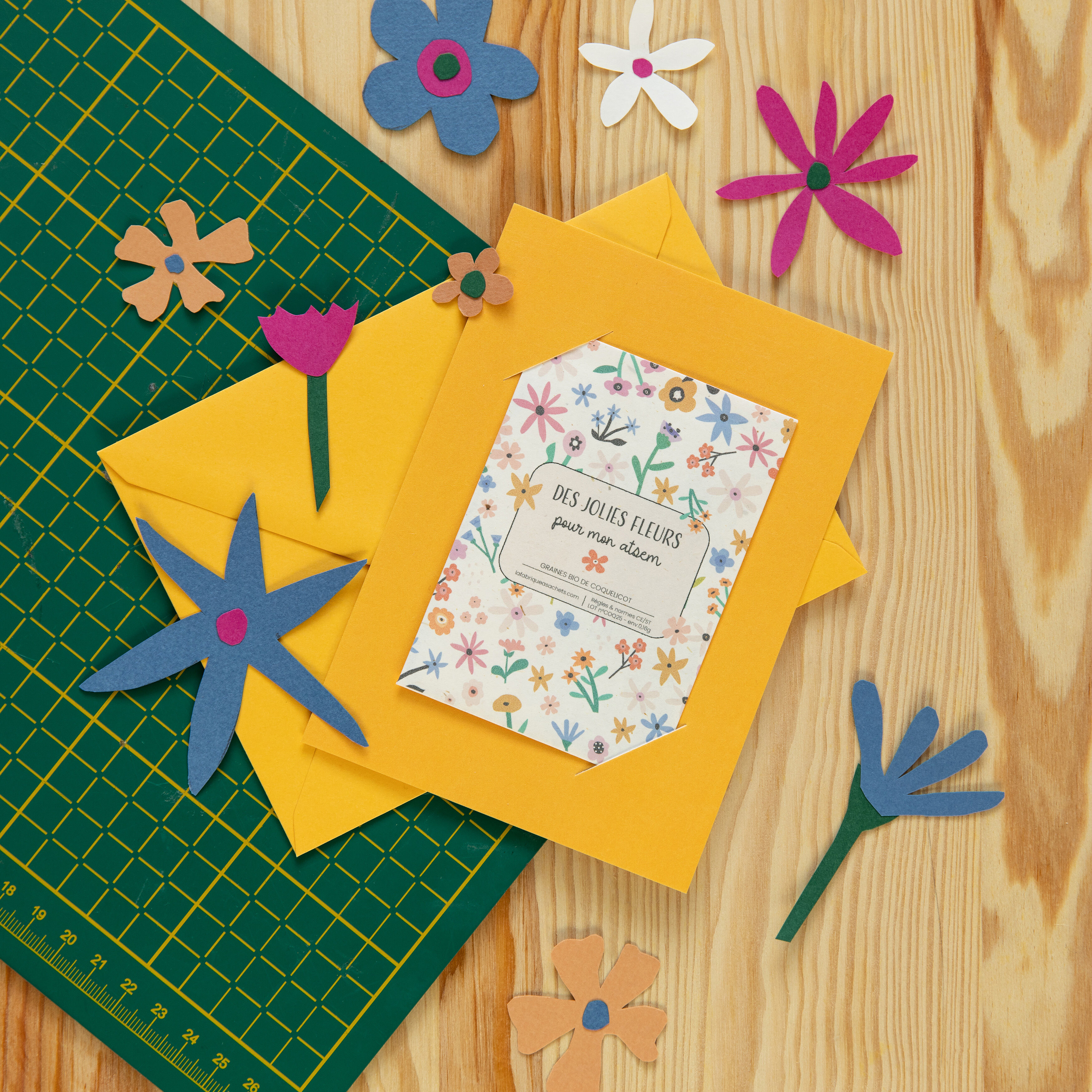 Des jolies fleurs pour mon atsem - Carte à semer