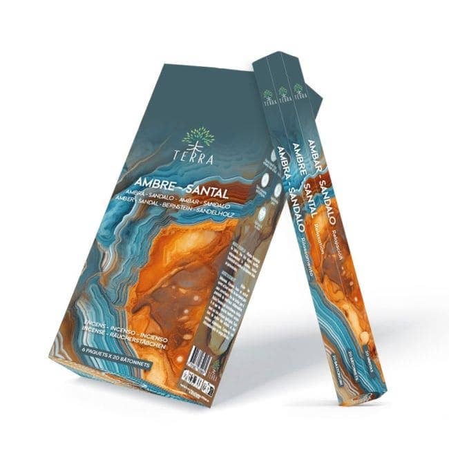 Encens Terra Sans Charbon Hexa - Ambre Santal 30g