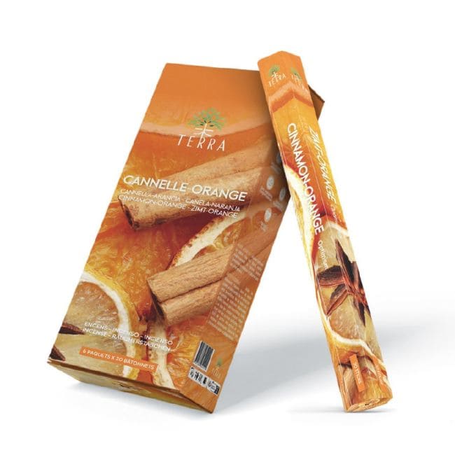 Encens Terra Sans Charbon Hexa - Canelle Orange 30g
