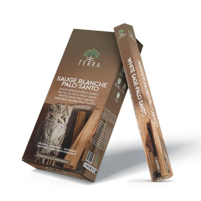 Encens Terra Sans Charbon Hexa -Sauge Blanche Palo Santo 30g