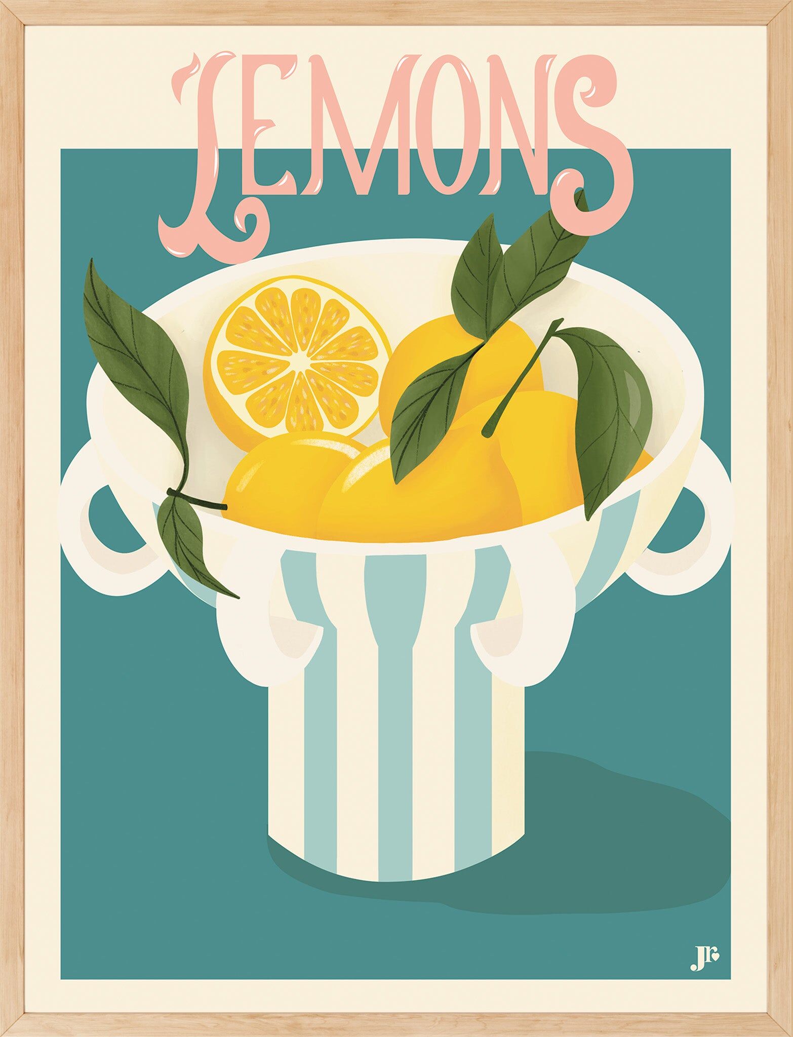 Lemons Bloom Poster, Art Illustration 30x40cm