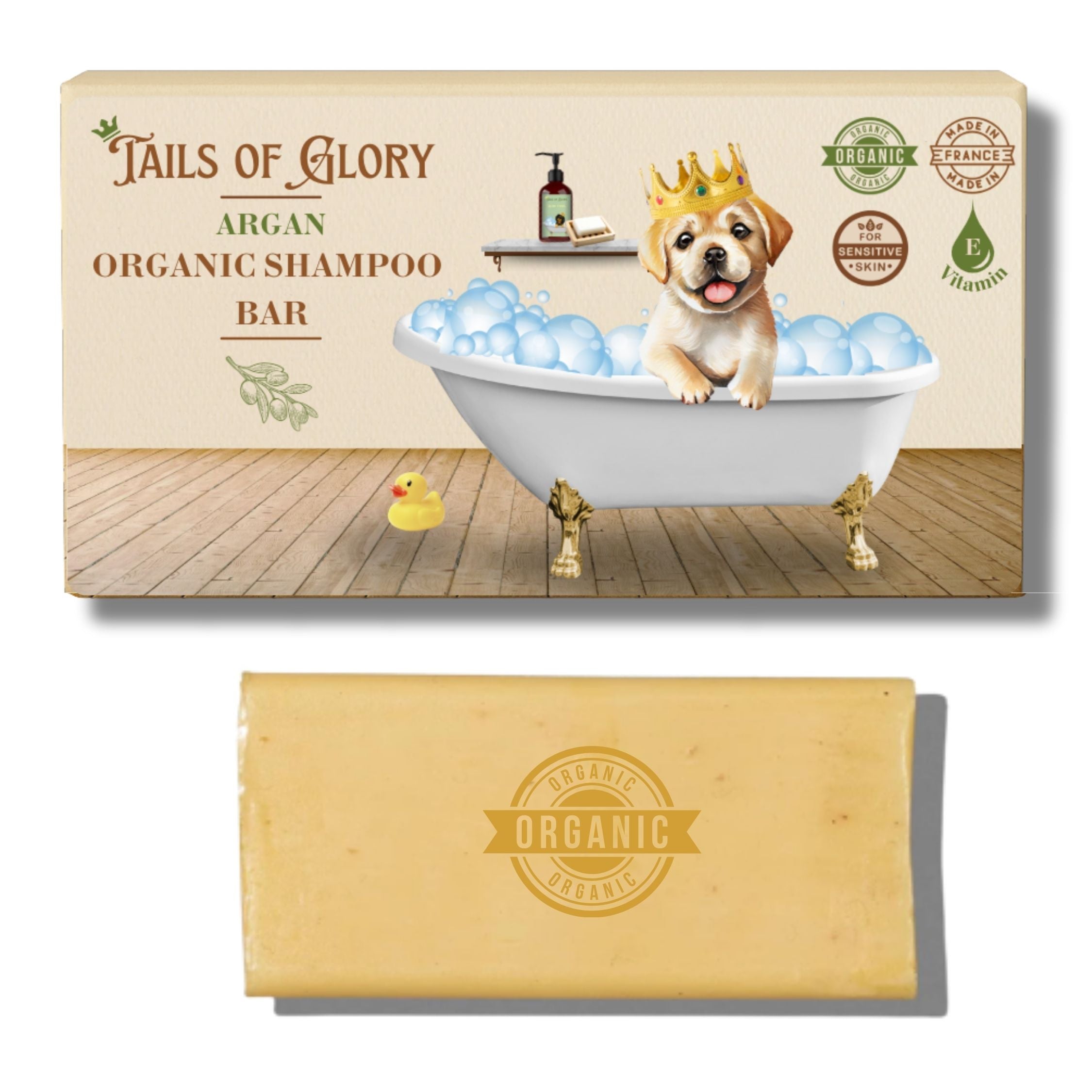 Shampoo solido biologico per animali domestici all'olio di argan - 100 g