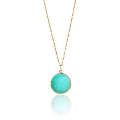 Collier Druzy Calcédoine Bleue