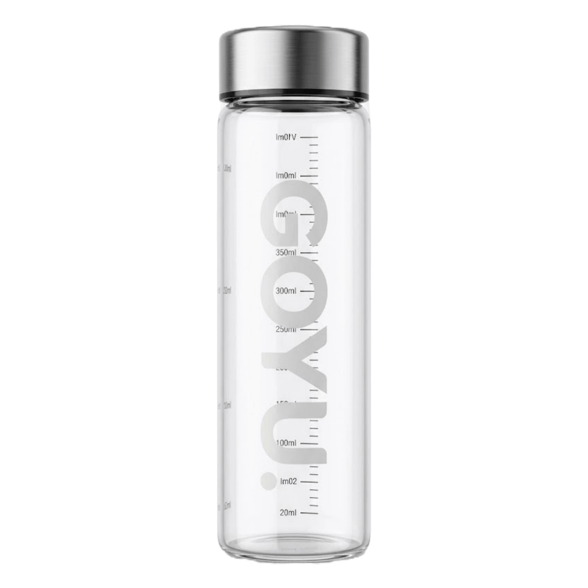 GOYU Glas-Trinkflasche 500 ml – Wasserflasche – Sportflasche – Edelstahlverschluss – Flasche – Glas