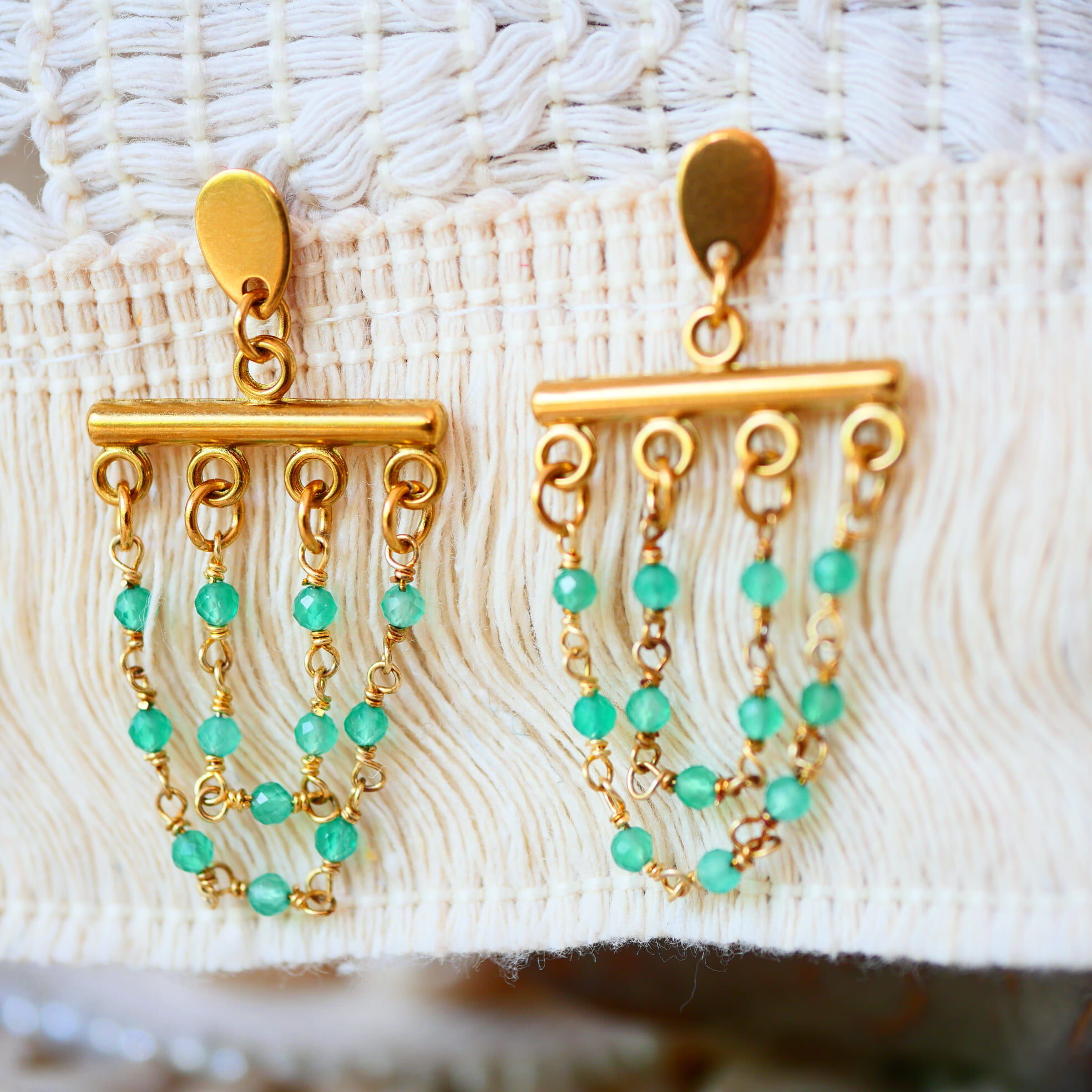 Boucles Aranya — Onyx Vert - Ancrage