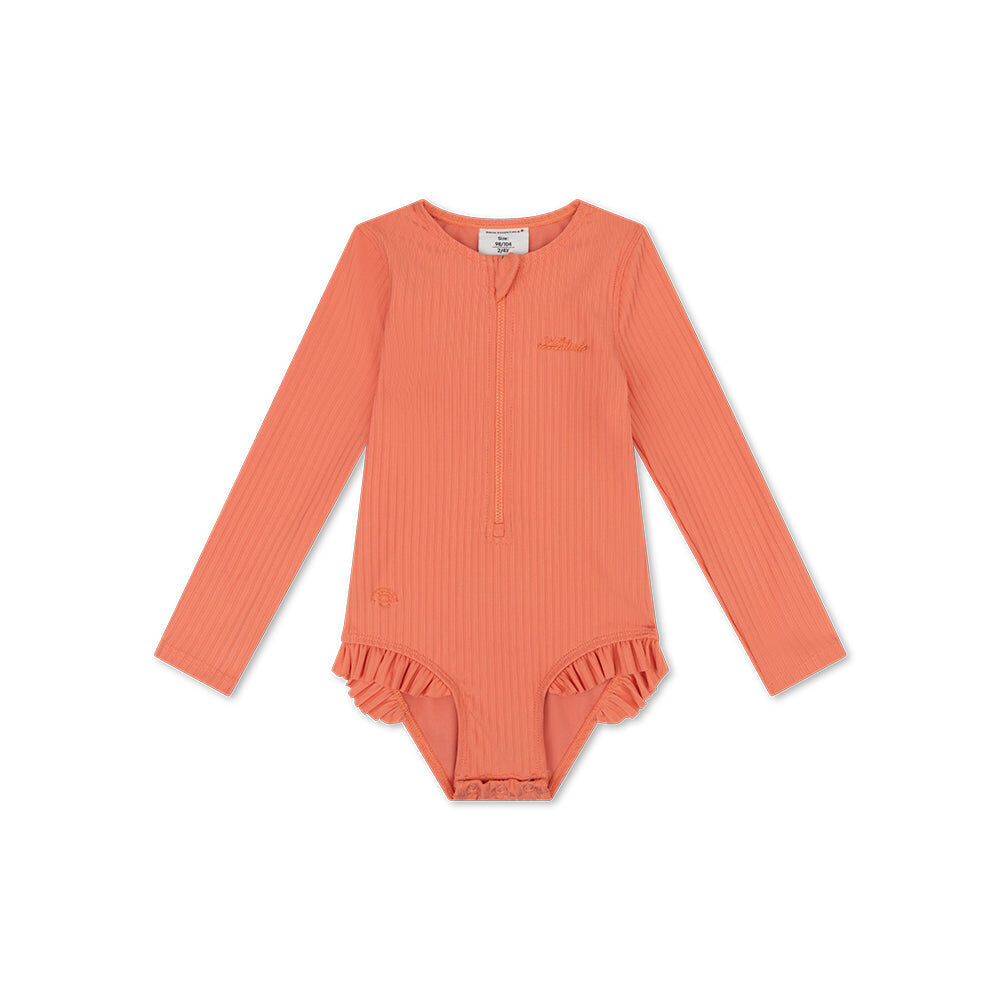 Traje de baño UV para niñas con mangas largas - Rosa - Pink Bay