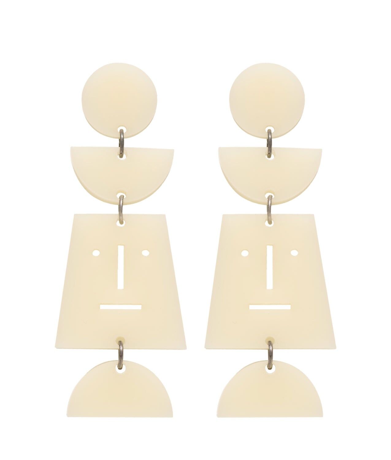 Boucles d'oreilles Totem crème