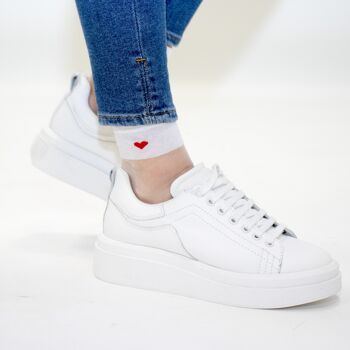 Be my Valentine - White, la chaussette en voile ultra-résistant 1