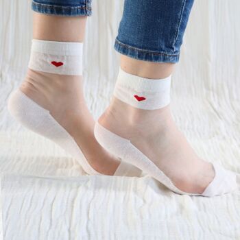 Be my Valentine - White, la chaussette en voile ultra-résistant - Parfait pour Fête des Mères 2024 2