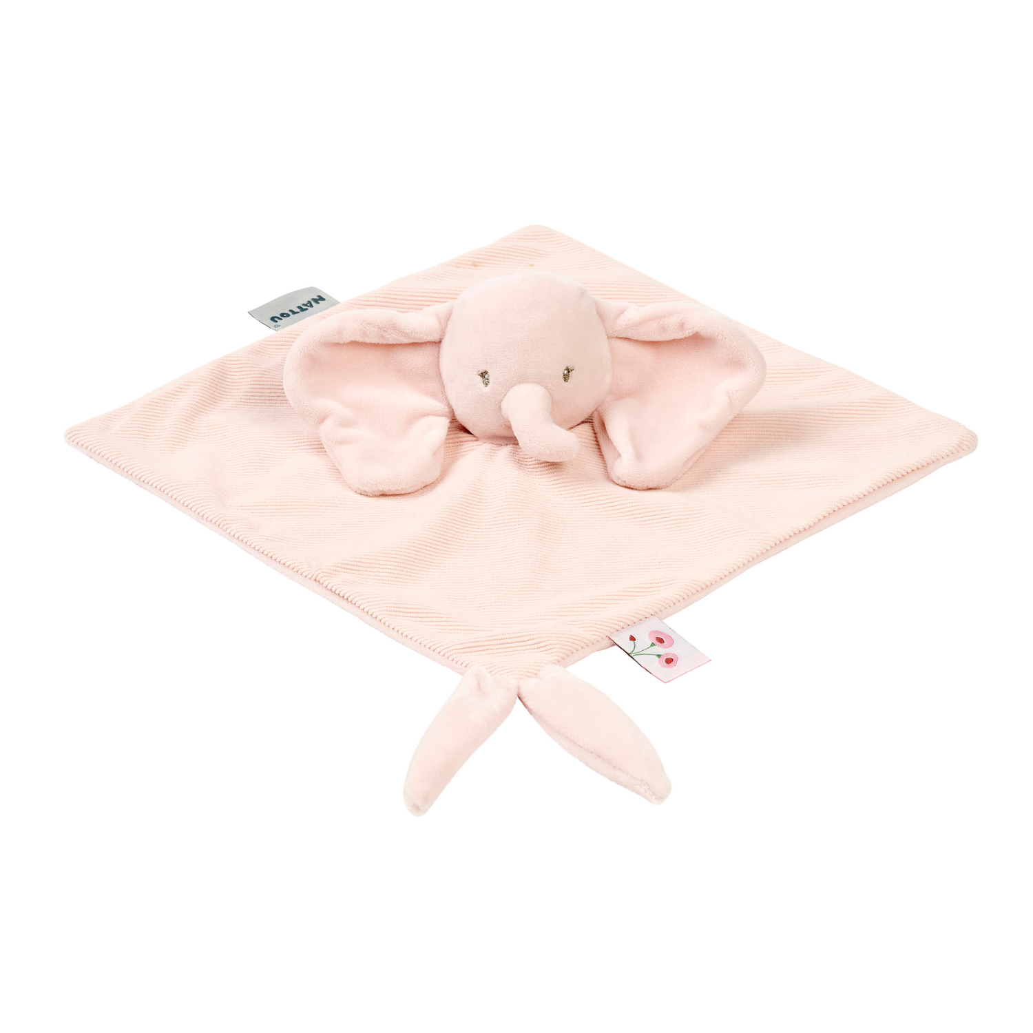 FanFan Baby Cuddle blanket - 27 x 27 cm - Doudou Elephant - Pink