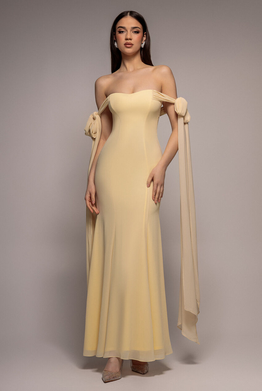 Goddiva Multiway Cape Chiffon Sweetheart Maxikleid - DR4848