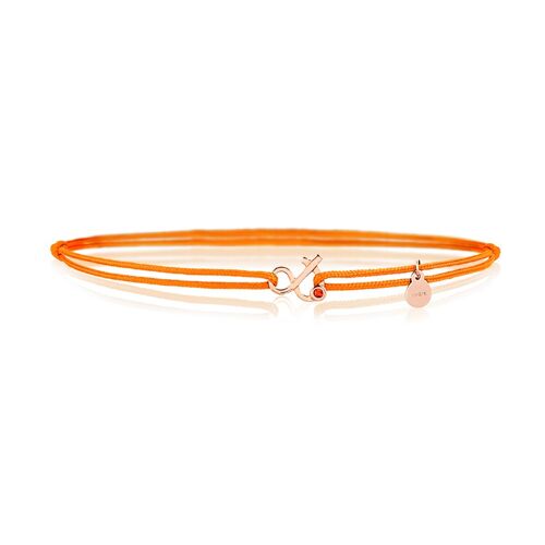 Bracelet Esperluette, cordon et saphir orange