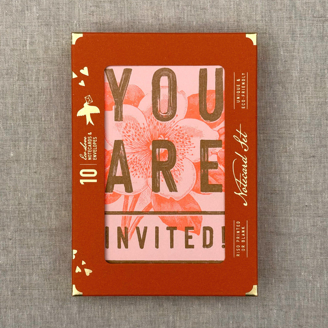 Notecard Set / Typo / You are invited / Premium Gmund paper