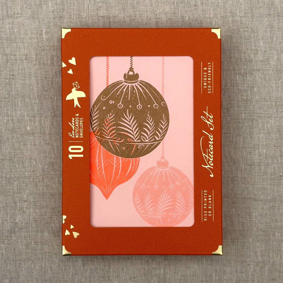 Notecard Set / Christmas Baubles / Premium Gmund Paper