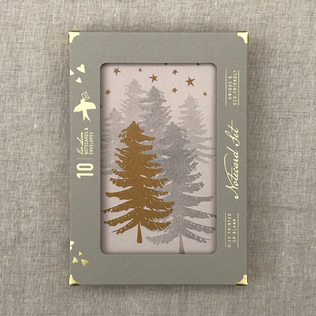Notecard Set / Christmas Trees / Premium Gmund Paper