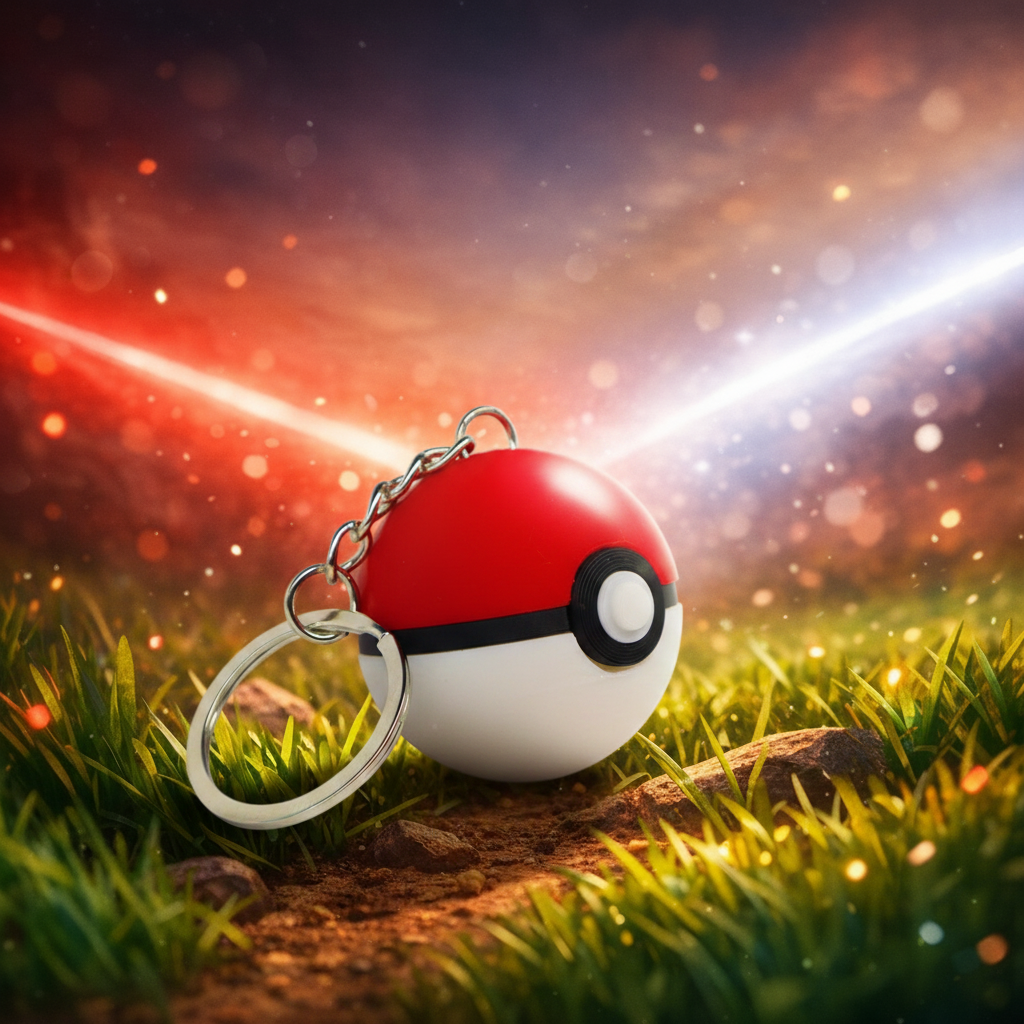 Pokeball Keychain 3D, Pokémon Ball Keyring, Gaming Accessory, Cute Gamer Gift, Nintendo Inspired Collectible, Retro Pokemon Keychain