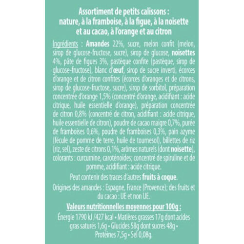 Boîte de calissons Arlequins 125g Le Roy René