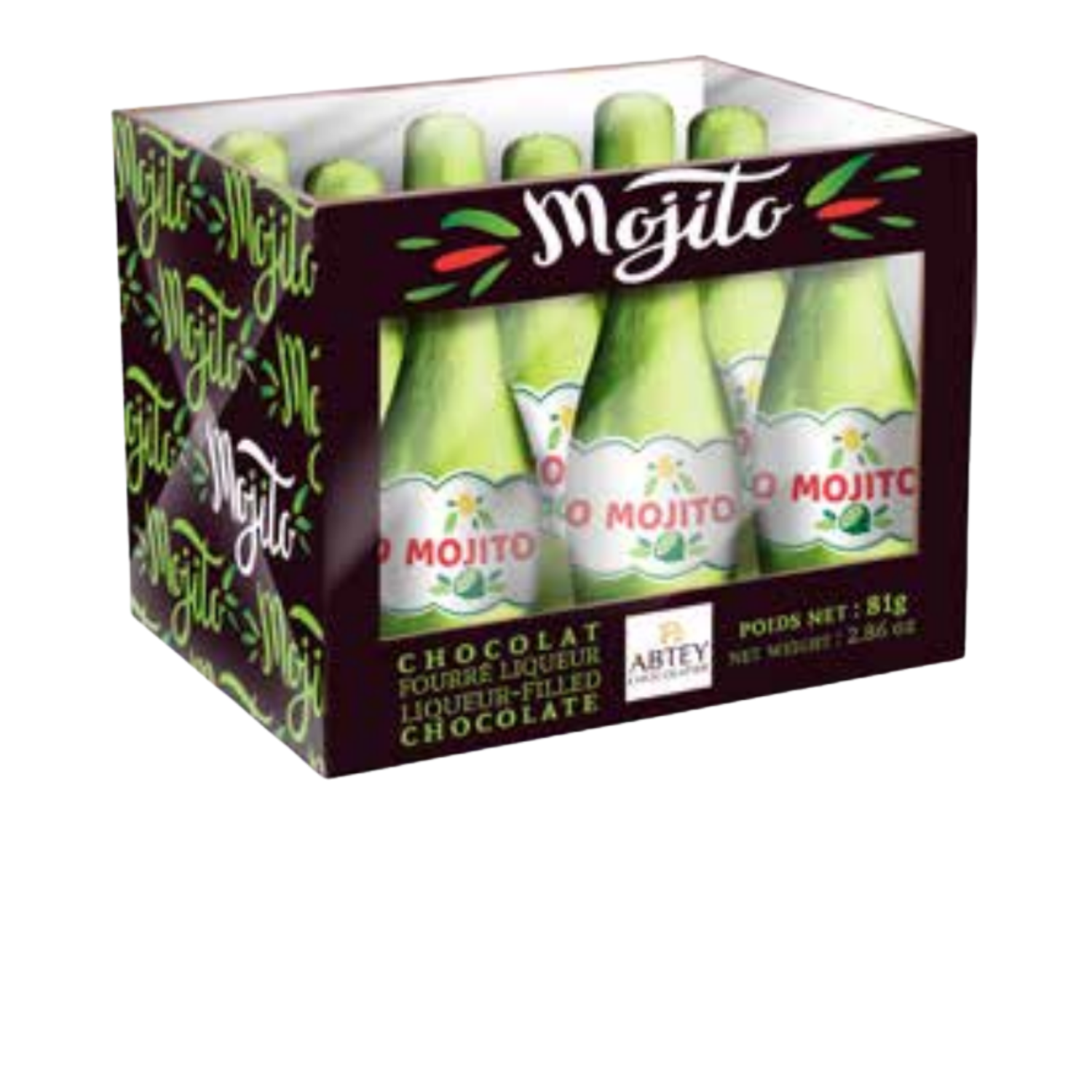 9-piece case of Abtey Mojito liqueur bottles, 81g