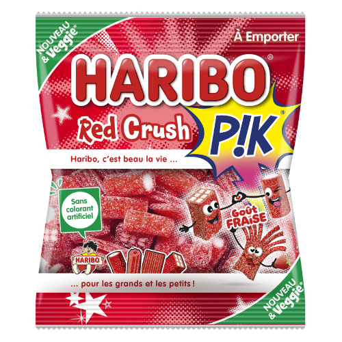 Boxes of 30 Haribo Red Crush Pik Veggie 120g bags