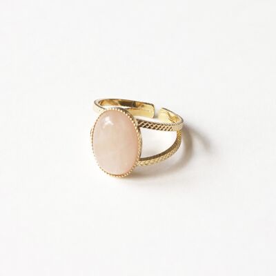Carmen rose quartz ring