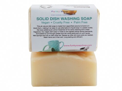 Vegan Solid Dish Washing Soap, Handmade And Natural, Approx 120g