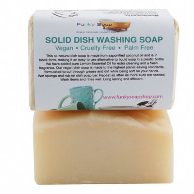 Vegan Solid Dish Washing Soap, Handmade And Natural, Approx 120g