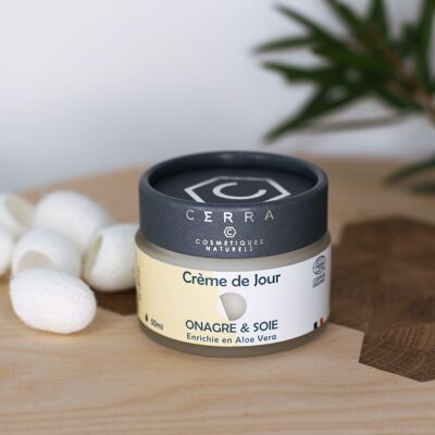 Crème de jour Onagre & Soie - certifiée Bio - Antioxydante et Protectrice