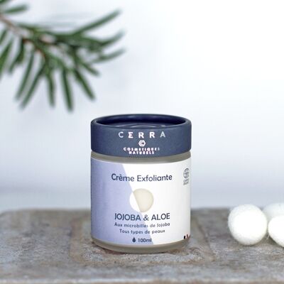 Jojoba & Aloe Exfoliating Cream - Enriched with Silk - Certified Organic - 100 ml