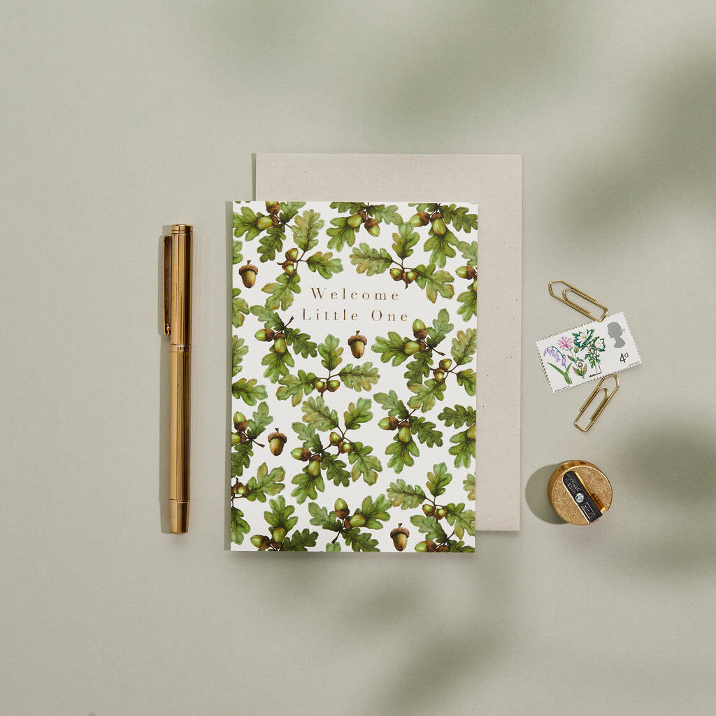 Cottage Garden - Bienvenido pequeño/a - Tarjeta de felicitación