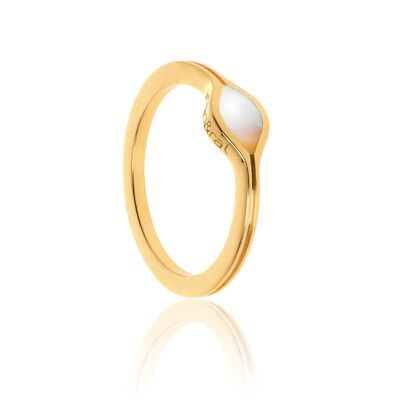 BAGUE FUSION nacre blanche